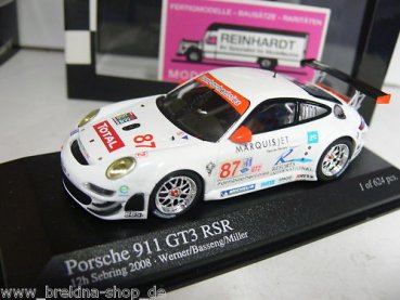 1/43 Minichamps Porsche 911 GT3 RSR 12h Sebring '08 #87 400087887