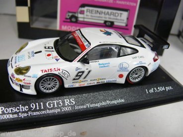 1/43 Minichamps Porsche 911 GT3 RS 1000km Spa 2005 #91 400056991