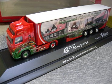 1/87 Herpa Volvo FH Spreewald / Schulisch Gardinenplanen-SZ 121194