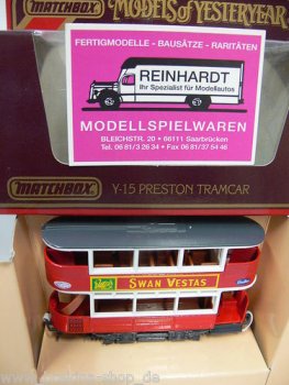 Yesteryear Preston Tramcar Swan Vestas Malted Milk Y-15