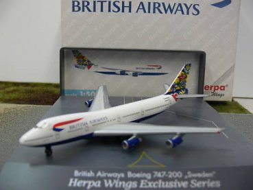 1/500 Herpa Boeing 747-200 British Airways Sweden 502665