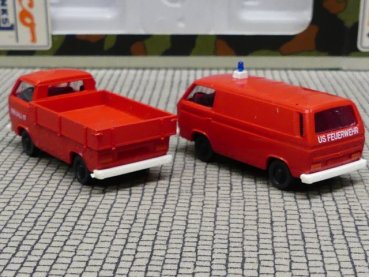 1/87 Roco VW T3 Pritsche + VW T3 Kasten US Feuerwehr 629