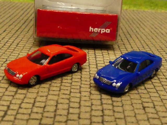 Modellspielwaren Reinhardt 1 160 N Spur Herpa Pkw Set Mb Clk Rot Und Blau 002