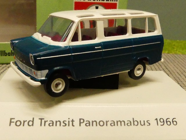 Modellspielwaren Reinhardt - 1/87 Brekina Ford Transit weiß blau 34020