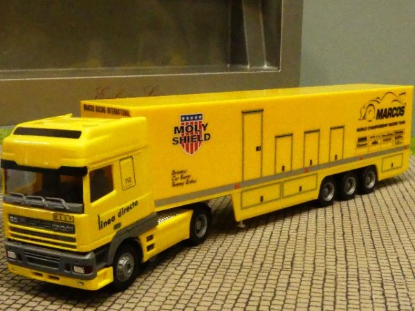 1/87 Herpa DAF 95 linea directa MARCOS RACING Koffer Sattelzug