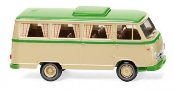 1/87 Wiking Borgward Campingbus B611 elfenbeinbeige/gelbgrün 0270 44