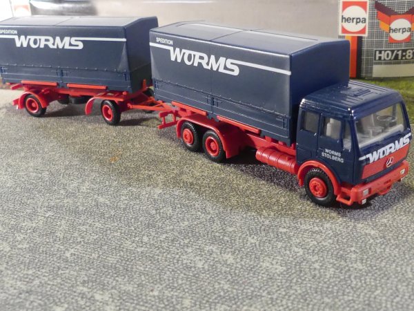 1/87 Herpa MB NG Worms Stolberg Spedition Wechselpritschen HZ #428