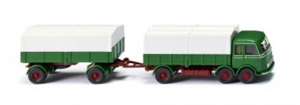 1/87 Wiking MB LP 333 Pr/Pl Hängerzug grasgrün 0429 05