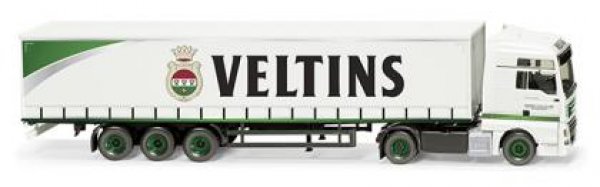 1/87 Wiking MAN TGX Euro 6c  VELTINS Gardinenplanensattelzug 0537 10