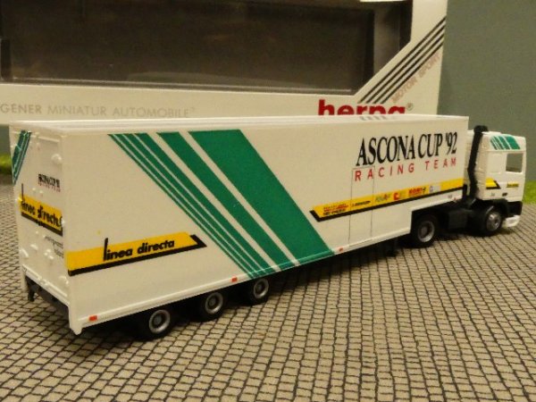 1/87 Herpa DAF 95 ASCONA CUP'92 Koffer-Sattelzug