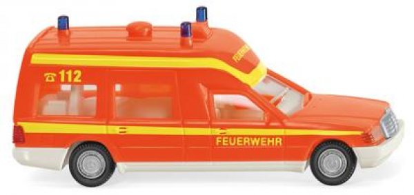 1/87 Wiking MB Binz Feuerwehr Krankenwagen tagesleuchtrot 0607 01