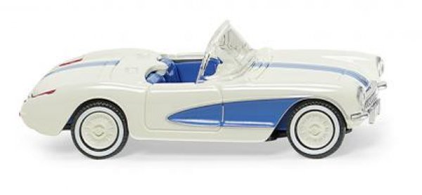 1/87 Wiking Chevrolet Corvette perlweiß/himmelblau 0819 05