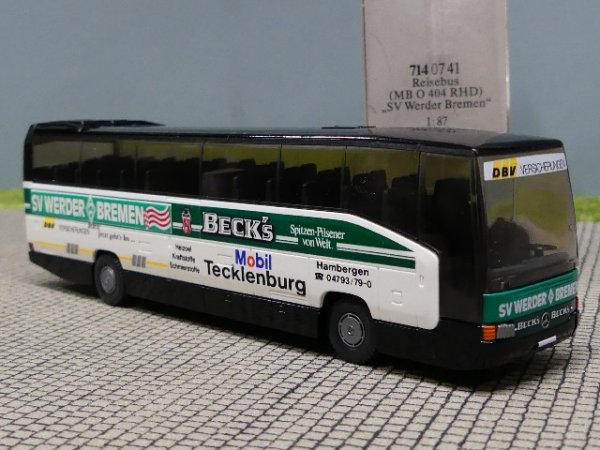 1/87 Wiking MB O 404 RHD SV Werder Bremen 714 07