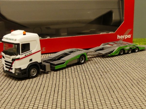 1/87 Herpa Scania CR 20 Niederdach Hödlmayr LKW-Transporter-Hängerzug 310178