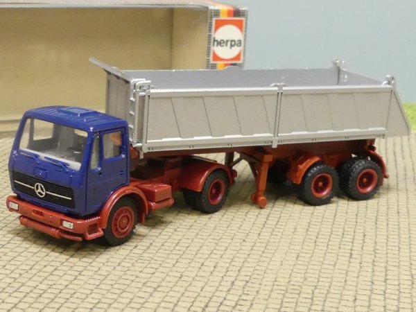 1/87 Herpa MB NG Kipper-Sattelzug dunkelblau 806511