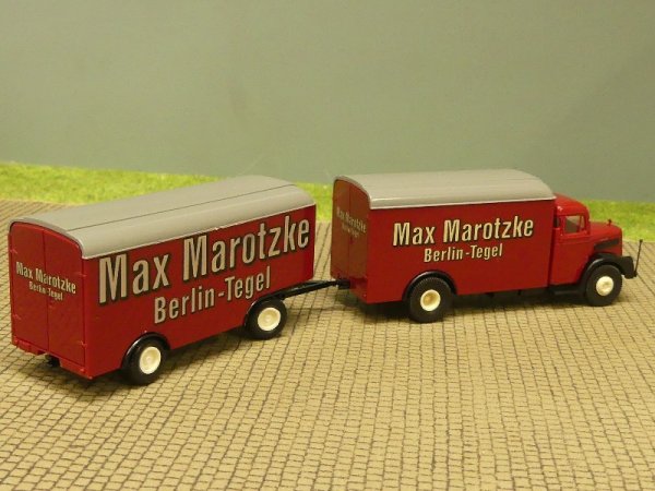 1/87 Brekina MAN F8 MAX MAROTZKE Koffer Hängerzug