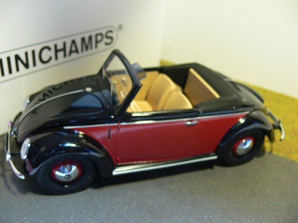 1/18 Minichamps VW Beetle Convertible Hebmüller schwarz/rot 107 054230