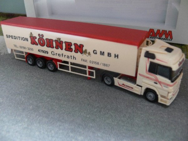 1/87 AWM MB Actros Köhnen Grefrath Planen-Koffer-Sattelzug 73123