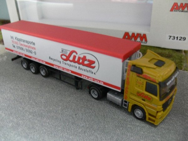 1/87 AWM MB Actros Lutz Deckenpfonn Planen-Koffer-Sattelzug 73129