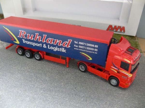 1/87 AWM Scania R 580 Ruhland Transport Planen-Koffer-SZ 7794.01