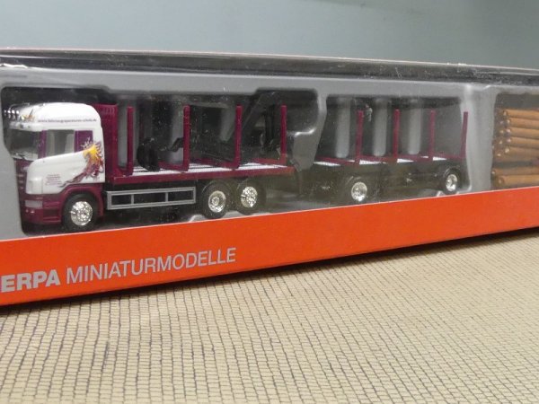 1/87 Herpa Scania R HL Holztransporter-Hängerzug Roland Scholz 307147