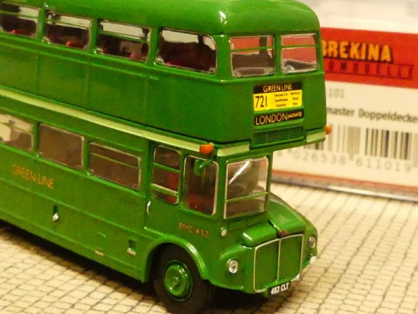 1/87 Brekina AEC Routemaster London Doppeldecker grün (Umland) 61101