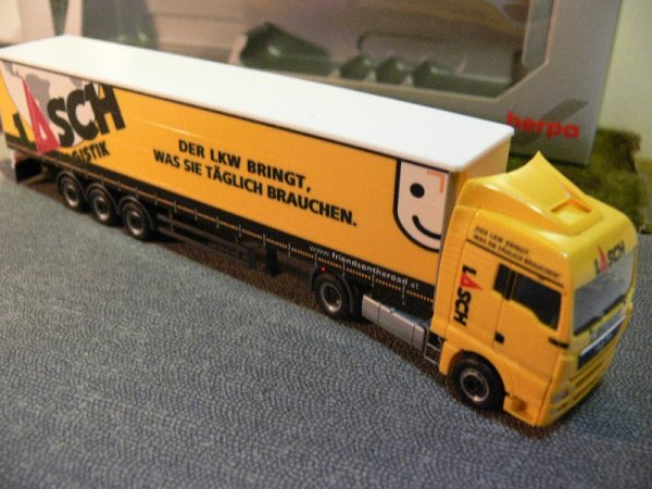 1/87 Herpa MAN TGX XLX Lasch Österreich Gardinenplanen-SZ 919173