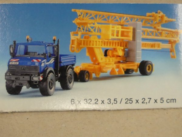 1/87 Kibri Unimog grün mit Liebherr Schnelleinsatzkran 10994