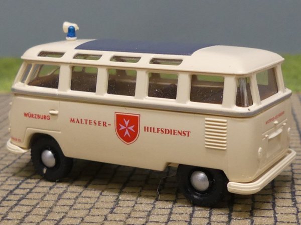 1/87 Brekina # 0358 VW T1 b Samba Malteser Hilfsdienst Würzburg