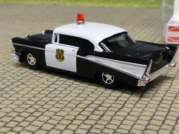 1/87 Busch Chevrolet Bel Air 57 Police Modesto Kalifornien 45004