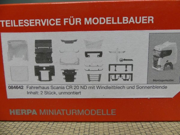 1/87 Herpa Teileservice Fahrgestell Scania CS 20 ND mit Windleieitblech + Sonnenblende 084642