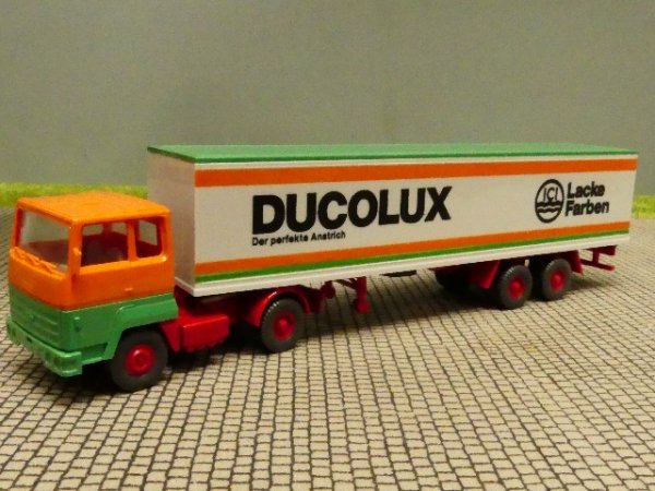 1/87 Wiking Ford Transcontinental ICI DUCOLUX Lacke orange/grün Koffer-SZ 540 2A