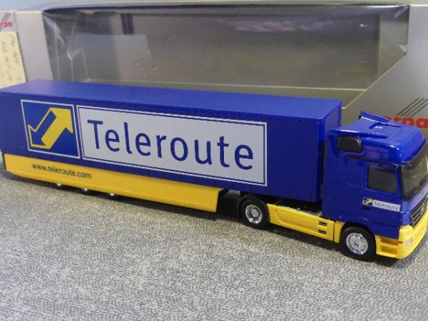 1/87 Herpa MB Actros Teleroute Schiebeplanen Sattelzug 270625