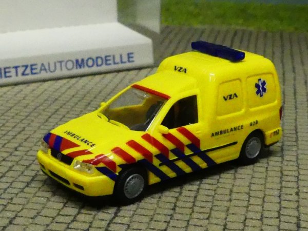 1/87 Rietze VW Caddy Kasten Ambulance Amsterdam 50849