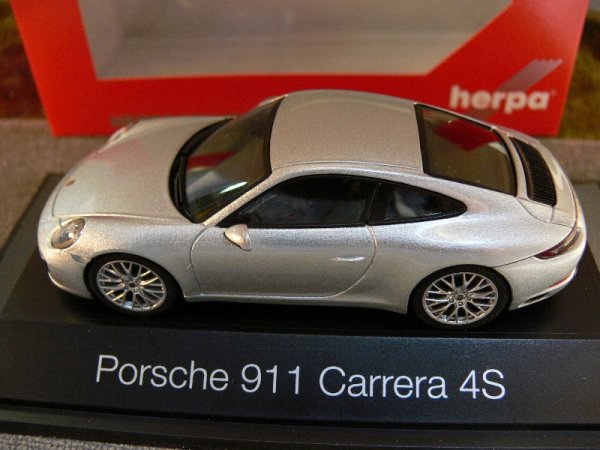 1/43 Herpa Porsche 911 Carrera 4S Coupé rhodiumsilbermetallic SONDERPREIS 29,99