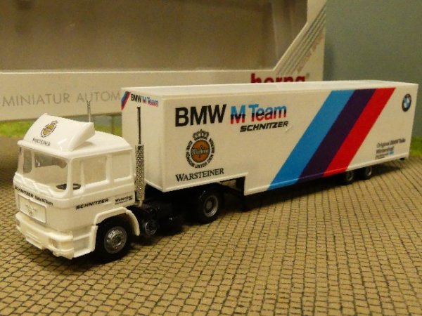 1/87 Herpa MAN F90 BMW M Team Schnitzer Jumbokoffer SZ 859157