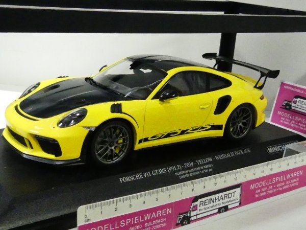 1/18 Minichamps Porche 911 GT3 RS 991.2 2019 Weissach Package gelb 155 068221