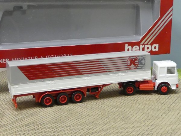 1/87 Herpa MAN F90 Kässbohrer Planen-Sattelzug