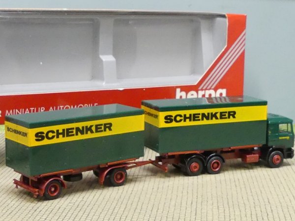 1/87 Herpa MAN F90 Schenker Österreich Wechselkoffer-Hängerzug