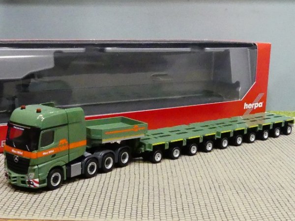 1/87 Herpa MB Actros SLT Max Wild Tieflade Sattelzug 312097