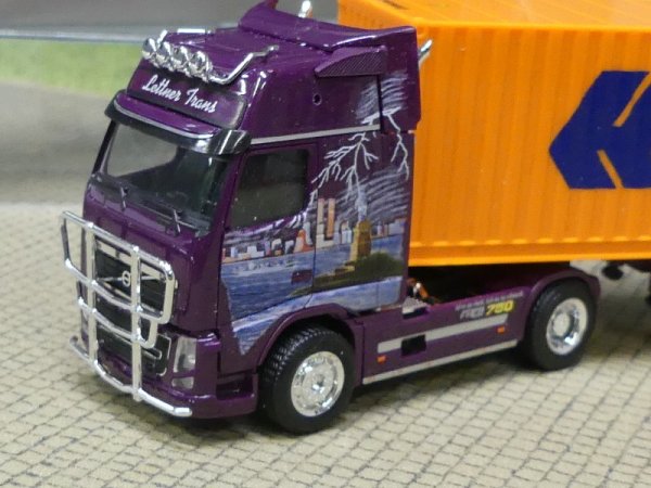 1/87 Herpa Volvo FH16 Globetrotter XL Lettner-Trans Sattelzug mit 40´ft Container High Cube