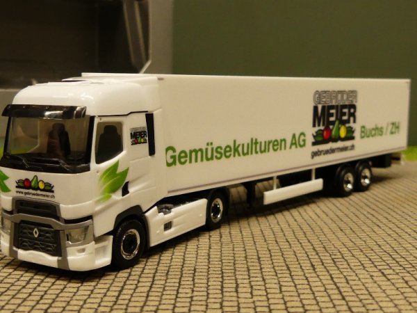 1/87 Herpa Renault T Kühlkoffer-Sattelzug Gebrüder Meier CH 938563