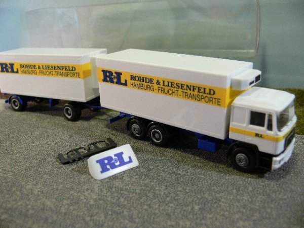 1/87 Herpa MAN F90 RL Rohde&Liesenfeld Hamburg Kühlkoffer HZ