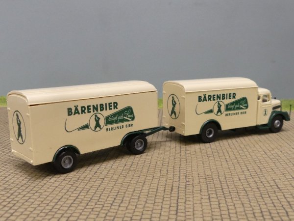 1/87 Brekina MAN F8 Bärenbier Koffer-Hängerzug