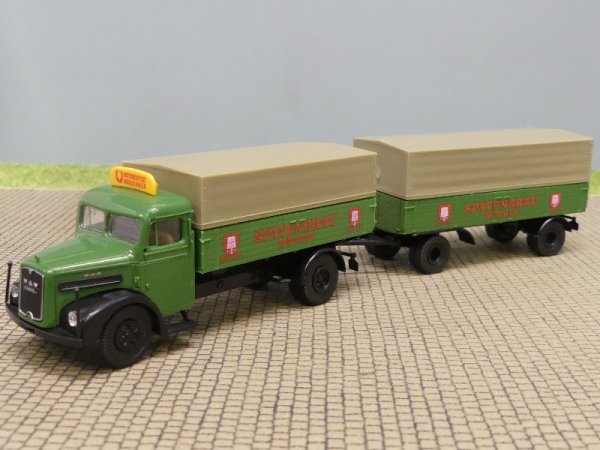 1/87 Brekina MAN F8 Spatenbräu Planen-Hängerzug