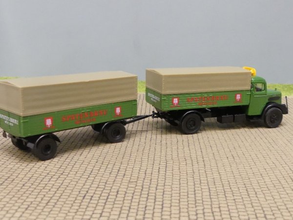 1/87 Brekina MAN F8 Spatenbräu Planen-Hängerzug