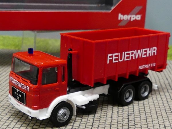 1/87 Herpa MAN F8 Abrollcontainer-LKW Feuerwehr 310963