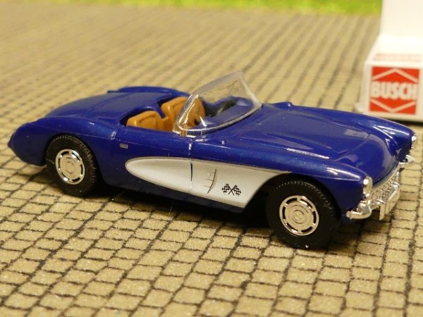 1/87 Busch Chevrolet Corvette Cabrio dunkelblau 45404