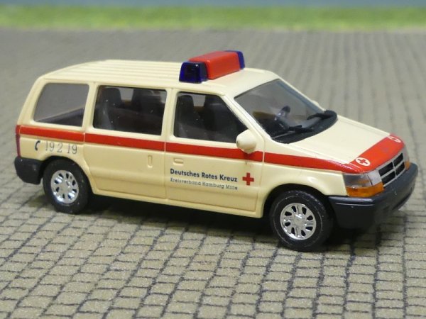 1/87 Busch Chrysler Voyager DRK Deutsches Rotes Kreuz elfenbein