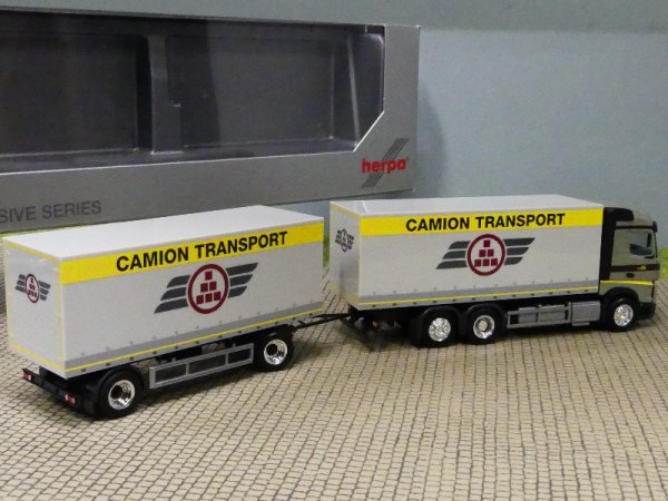 1/87 Herpa MB Actros `18 StreamSpace Koffer-HZ Camion Transport CH 950787